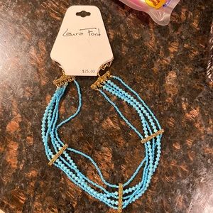 Laura Ford blue and gold choker